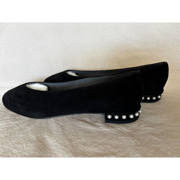 NIB Stuart Weitzman Pearl Flat in black suede, size 9.5W - Picture 1 of 10